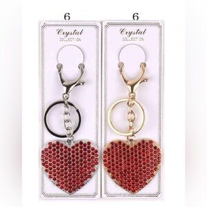 Dozen Red Heart Keychains